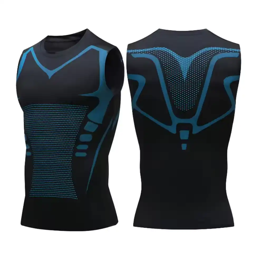 Compression Tank Top Men Gym Shirt Core Shaping Belly Vest High Elasticity Men's Sport