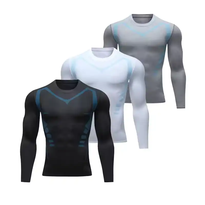 Fitness Clothing Men's Tight-fitting Quick-drying Basketball Clothing Moisture-wicking Running Long-sleeved Sports Training